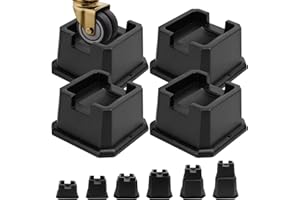 MixDora Bed Risers 2 Inch Furniture Risers Bed Lift Risers for Caster Wheels or Posts of Bed Table Couch Chair 4 Pack Black (2 Inch)