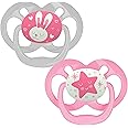Dr Brown's Natural Flow Advantage Glow in the Dark Soother 2 Count (Pack of 1) Pink,Assorted