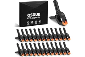 OSDUE Nylonowe zaciski sprężynowe, 5 cm, bardzo wytrzymałe, zestaw zacisków sprężynowych z ruchomymi szczękami, zaciski muślinowe, plastikowe zaciski do obróbki drewna, fotografii, basenu i warsztatu.