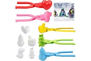 ‎GIUGIO Schneeballzange, 5 Stück Schneeball Former, Winter Schneeball Form Spielzeug, Sandball Schneeball Snowball Clip, Schneeball-Maker-Werkzeug mit Griff, Schneeball Clip für Kinder im Freien Spielen