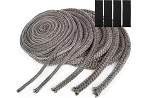 YOCCEK Ofendichtschnur Ofendichtung Kamindichtung Feuerfest Glasfaserschnur Türdichtung für Kaminofen Kamin Smoker Grill Rohrisolation Revisionsklappen Abdichten (Φ 12mm x 2.5m)