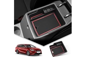 BIBIBO Podłokietnik samochodowy z matą schowek na przedmioty schowek na podłokietnik środkowy pojemnik na przedmioty dla Kia Ceed GT SW CD Pro ceed GT 2018 2019 2020 2021 2022, czarny