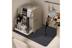 Zawaer Kaffeemaschine Abtropfmatte, Schnelltrocknend Abtropfmatte Geschirr (50 x 40cm), Saugstarke Trockenmatte für Kaffeemaschine, Küche, Spüle, Schwarz