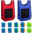 MoonSing Dodgeball Game Set, Throwing Target Game with 10 Sports Balls, 2 Sticky Ball Vest Garden Toys for Kids Children Indoor Outdoor Activity Strengthen Physical Game