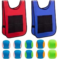 Dodgeball Jeux De Plein Air Ensemble - LEWW - 1 Gilets Cibles Et 5 Balles - Jeu De Balle Collante - Pour Parent-Enfant - Sport