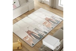 Lertantri 200x130x1cm Spielmatte Schadstofffrei, Krabbelmatte Baby Faltbar, Faltbar mit Tragetasche, Krabbeldecke für Baby, Wasserfest und Leicht zu Reinigen Krabbelmatte, Kantenverstärkung Matte