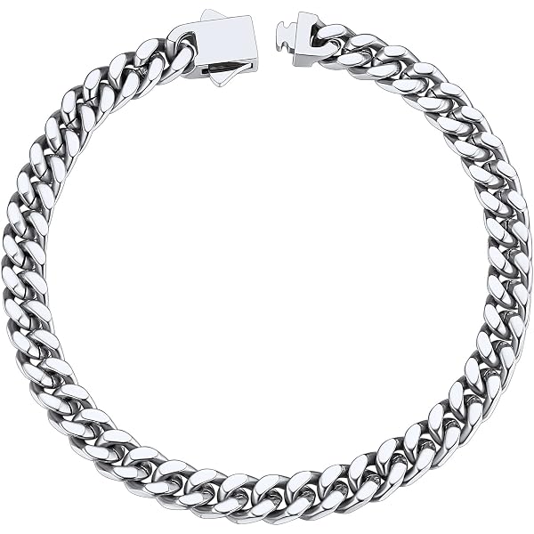 Chaîne Homme Acier Maille Cubaine Tête De Mort 9mm - Collier Crane Hip Hop Rappeur