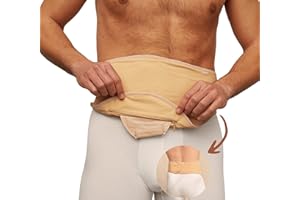 SIIL Stoma Belt for Men & Women Beige Stoma Bag Covers for Colostomy Ileostomy, Stoma Support Belt Compatible w/Convatec Coloplast Hollister & Other Stoma Bags, Sports & Swimming Belt (XL)