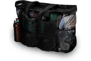 AdiStylinno Mesh Beach Bags, Large Mesh Beach Tote with Zip, Foldable Lightweight Summer Beach Tote Bag Oversized Pool Bag for Beach Vacation Travel Daily Use