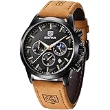 BENYAR Men's Watches Waterproof Sport Military Watch for Men Multifunction Chronograph Black Fashion Quartz Wristwatches Cale