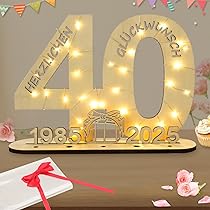 ARTEE 40 Geburtstagsgeschenk Mit LED Lichterkette - Personalisierbar