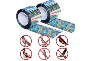 YUKOVEP 2 Rollos de Cinta Repelente Antipájaros, Cinta disuasoria a Prueba de pájaros, Apta para Jardines, Frutas y Aves (láser 4.5cm)