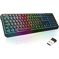 KLIM Chroma Tastiera Wireless ITALIANA - Sottile, Resistente, Ergonomica + Tastiera Gaming Retroilluminata Silenziosa e Imper