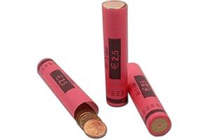 EFFEKTIVO Tubi per monete Euro in carta, Involucri per monete, per monete da 5 centesimi, Pacchetti portamonete confezione da 80 pezzi