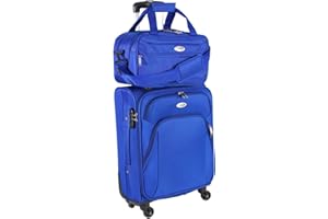 CABIN GO CABIN 5550 Set da 2 Valigie Trolley Leggero con Bagaglio a mano Borsone Piccolo Cabin Size – Trolley morbido con ruote girevoli 55x40x20 e Bagaglio a Mano 40x25x20