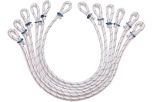 FLAGLY Premium Fahnenschlingen zur Fahnenbefestigung von Fahnen und Flaggen am Fahnenmast, für Fahnenmasten bis 100 mm Durchmesser, Länge = 41 cm, Weiß