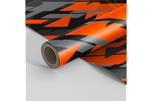 Generico LOLLOMOTO Pellicola Car Wrapping Modern Geometric Army Camo Arancione Adesiva Rivestimento Auto (150x200cm (Offerta))