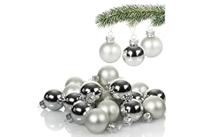 ‎COM-FOUR COM-FOUR® 20x Mini-Christbaumkugeln aus Glas - kleine Weihnachtskugeln für die Weihnachtsdekoration - Baumschmuck für den Weihnachtsbaum - Ø 3 cm