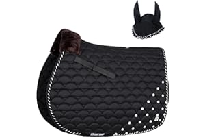 GALLOP SHOP Numnah Jewel Umbrella Style Saddle Pad / Horse Cloth (Black, Cob/Pony)