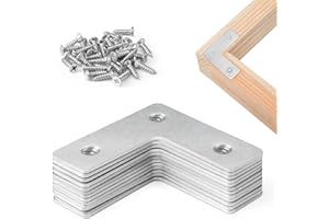 ZAVIA Angle Brackets Corner Bracket for Wood 12 Pcs | 37mm x 37mm x 13mm | L Brackets for Wood with 36 Screws - Galvanised Steel Plate Set for Fixing and Repairing Furniture, Tables, Windows and Cabinets