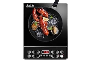 AUCMA Kitcanis plaque à induction 2000W, portable plaque de cuisson à induction avec corps mince,vitrocéramique avec plaque à affichage à LED à affichage numérique,minuterie 3 heures