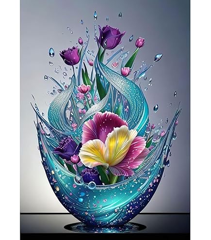 DPHERO Chamomile Diamond Painting kits voor beginners en volwassenen, 5D doe -het-zelf wilde bloemen, diamond art kits, ronde full drill Windows Gem Art Crafts, doe-het-zelf schilderen op nummer voor
