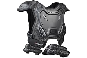 CHCYCLE Équipement de moto tout-terrain pour enfants, protection de poitrine avec genouillères, coudières, pour jeunes VTT, cyclisme, patinage
