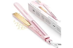 ‎FASZIN Faszin 2 in 1 Glätteisen Locken und Glätten, 20s Schnellaufheizung, Titanplatten Ionen Haarglätter für einen glatten Stil, 3D-Schwebepanel verhindert Haarziehen, mit LCD-Display, 130°C-230°C - Rosa