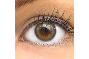 GLAMLENS Olive Grove (verde corporal) lentillas de color - 1 par (2 piezas) 3 mes coloreado Sin Graduación 0.00 dioptrías blandos - lentillas mensuales de color verde sutil y aspecto natural