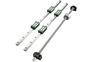 VEVOR Linearführung HSR 20 Serie Linearschienen, 1700 mm Länge Linearwelle CNC Linearführung mit 4 HSR 20 UU Lagerblöcken, Linear Führungsschiene für CNC-Maschine, Drehmaschinen, Linearführungsschiene