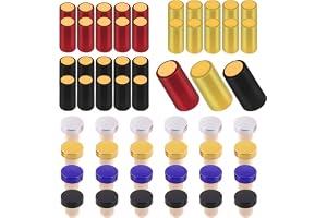 Swpeet 54pcs 3 färger Guld Svart Röd PVC Värmekrympningskapslar och vinflaska korktoppar stopp med plast topp sortiment kit, tätning plugg flaska lock med krympning Wrap för vinflaskor