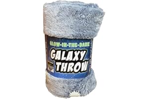 Buddy & Barney Glow-in-the-dark Galaxy Blanket - soft cosy fleece, multicoloured and machine washable, unisex kids, gift for all seasons, warm and cosy, throw for bed sofa, 50 inches
