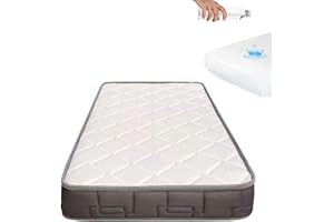 COOL · DREAMS Colchón de Cuna bebé HR Morfeo para cunas de 120x60 + Protector colchón Impermeable 100% algodón hipoalergénico, Antibacteriano y antiácaros CoolDreams