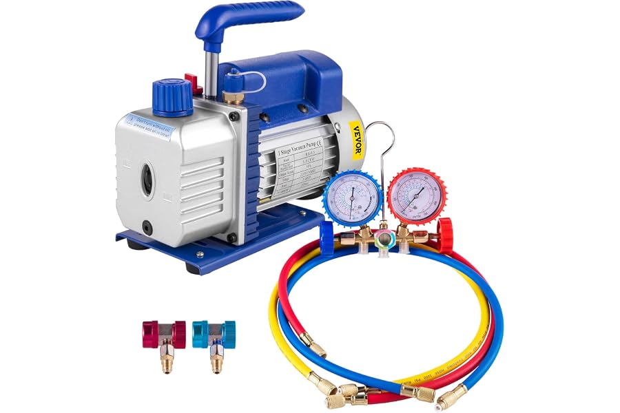 VEVOR Bomba de Vacío 1,8CFM 1/4HP 220V / 50-60Hz Bomba de Vacío para Aire Acondicionado Bomba de Vacío Coche con Velocidad de