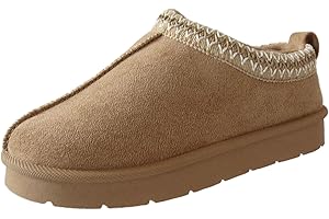 GENERIC Girls' Faux Fur Slip-On Winter Slippers – Cozy Aztec Mules for Kids, Warm & Snug