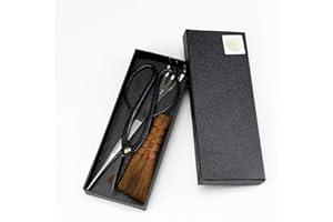 Wazakura 3PCS Set di Attrezzi per Bonsai, Kit per Principianti, Realizzato in Giappone, Forbici + Pinzette in Acciaio con Rastrello + Scopa Cinese, Kit di Giardinaggio Giapponese - Modello Ashinaga