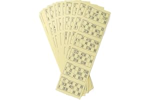 BINGO SOCIAL Cartones de Bingo para TACHAR 240 Unidades (Amarillo)