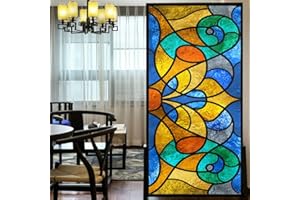 LXDWEI Pellicola decorativa per finestre, stile chiesa europea, senza colla, adesivo statico per finestre, 59 x 160 cm (larghezza x lunghezza)