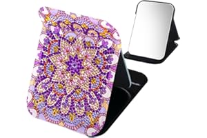 aupawdy Diamond Painting Spiegel DIY 5d Diamond Painting Taschenspiegel Diamond Painting Personalisiert Reisespiegel für Erwachsene Kinder Diamant Malerei Weihnachten Geschenke (Mandala)
