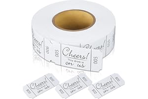 Zonon 500 Stück Getränke Wertmarken This Drink is On Us Getränke Ticket Rolle für Veranstaltungen Getränke Gutscheinrolle Papier Getränkemarken für Hochzeit Party Zubehör (Klassisch Stil)