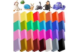 Super Valuable 32 Colors Small Block Polymer Clay Set Oven Bake Clay, Tomorotec Non-Toxic Molding DIY Clay Oven Baking Clay for Kids, Artists (Softer)