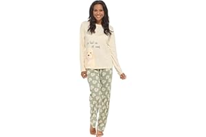 Daisy Dreamer Pyjama Set Women's Cotton Jersey Pyjamas Lounge Wear Long Sleeve Grey PJs