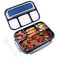 EETU Lunch Box, 1300ml Bento Box, Food Container with 4 Compartments and Cutlery Set, BPA Free, Microwave and Dishwasher Safe, Leakproof Lunch Boxes Suitable for School and Work