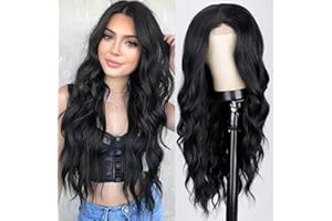 ‎MILDISO Perücke Schwarz Damenperücke Lang Locken Natürlich Wig/Für Frauen Alltag Anime Cosplay Kostümparty Halloween Karneval Nein Lace 019G