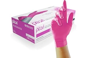‎UNIGLOVES UNIGLOVES - Magenta Pearl® Custom-Fit Disposable Nitrile Gloves, Food-Safe, Powder-Free & Latex-Free, High Strength & Durability, Pack of 100, Disposable Gloves M