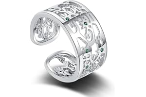 MANQYI Anillo Del Árbol de la Vida para Mujer, Anillo de la Hoja, Anillo De Plata De Ley Con Forma De Hoja, Anillo de Plata de ley Árbol de la Vida para Mujer, Regalo para La Navidad El Cumpleaños