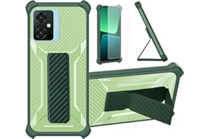 Aroepurt Hülle Für Oscal Tiger 10 Hülle Case Handyhülle Schutzhülle Cover [mit gehärtetem Glas-Screen-Protector] Hybrid [Folding Support Magnetic] [Frosted Anti-Fingerprint] Grün