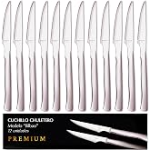 12 Premium Chuleteros Knives | Bilbao Model | Monoblock Stainless Steel | Professional Micro-serrated Blade | Extra Soft Cut