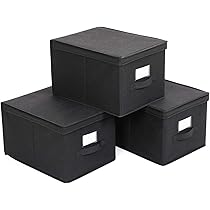 Acan Tradineur - 3 Scatole Portatili Pieghevoli In Tessuto Per Armadio, Organizer Vestiti Con Manico E Coperchio, 40x30x25 Cm, Beige - 2