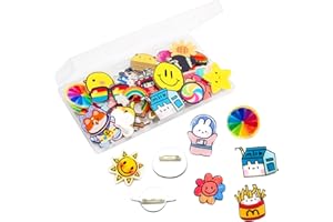 Cinvo 40 Pcs Acrylic Pin Bulk Decoration Cute Cartoon Lapel Pin Set Locking Backs Brooch Badge for Backpack Bags Clothing Jackets Hats Caps DIY Crafts(40 Assorted Styles)